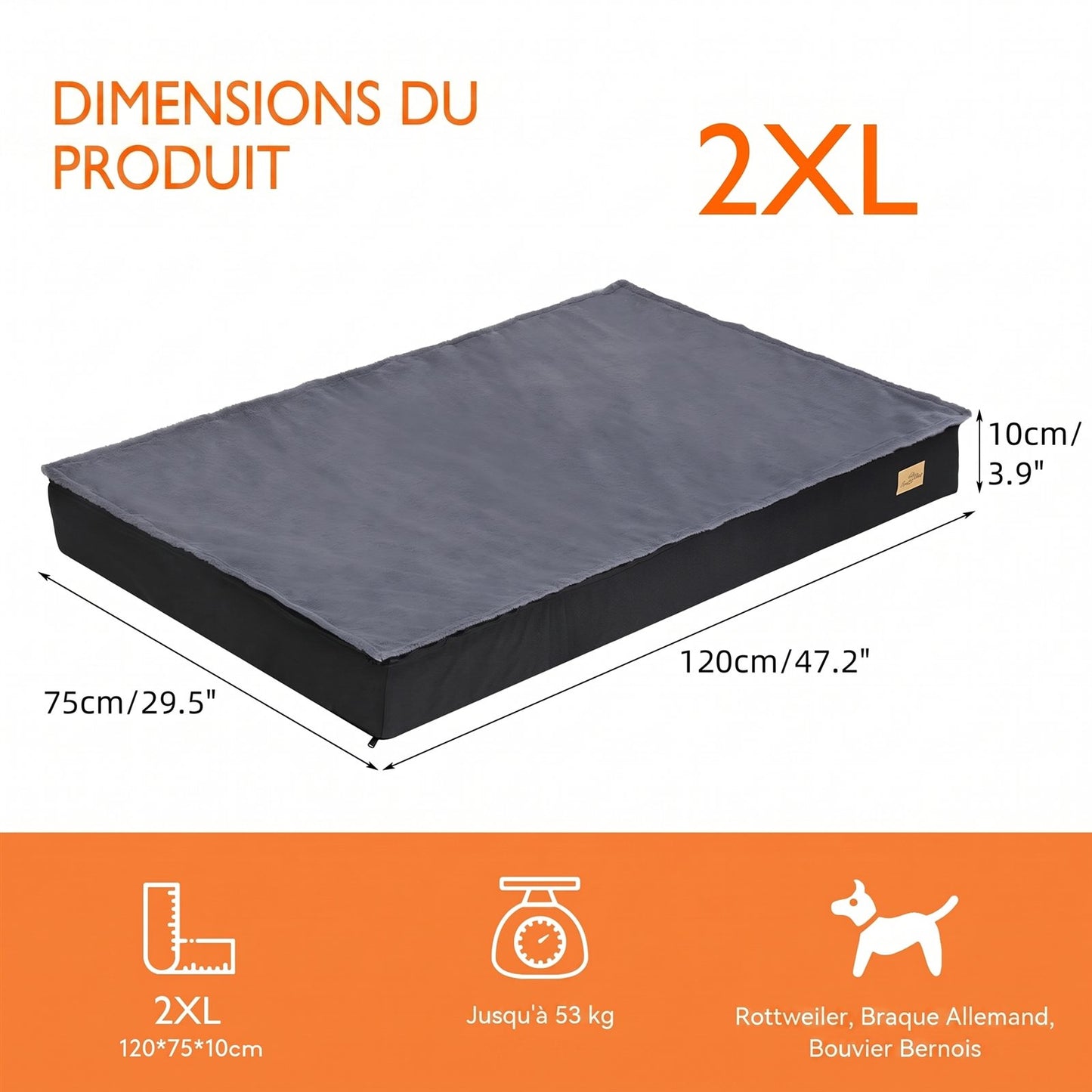 Matelas Orthopédique Imperméable — Plat et Antidérapant