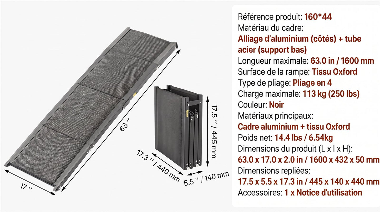 Rampe d'Accès Voiture — Pliable et Antidérapante