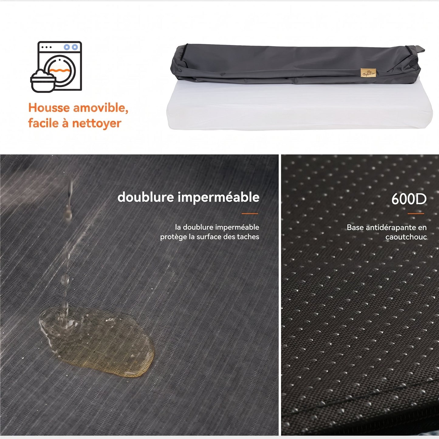 Matelas Orthopédique Imperméable — Plat et Antidérapant
