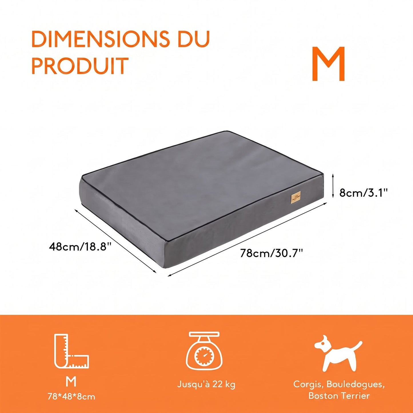 Matelas Orthopédique Imperméable — Plat et Antidérapant