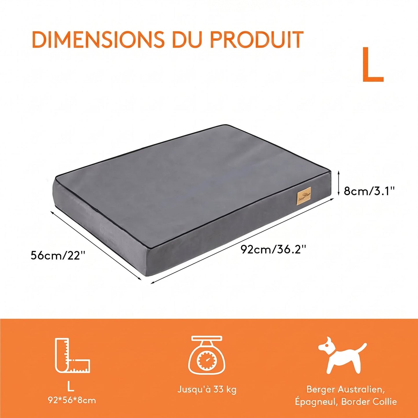 Matelas Orthopédique Imperméable — Plat et Antidérapant
