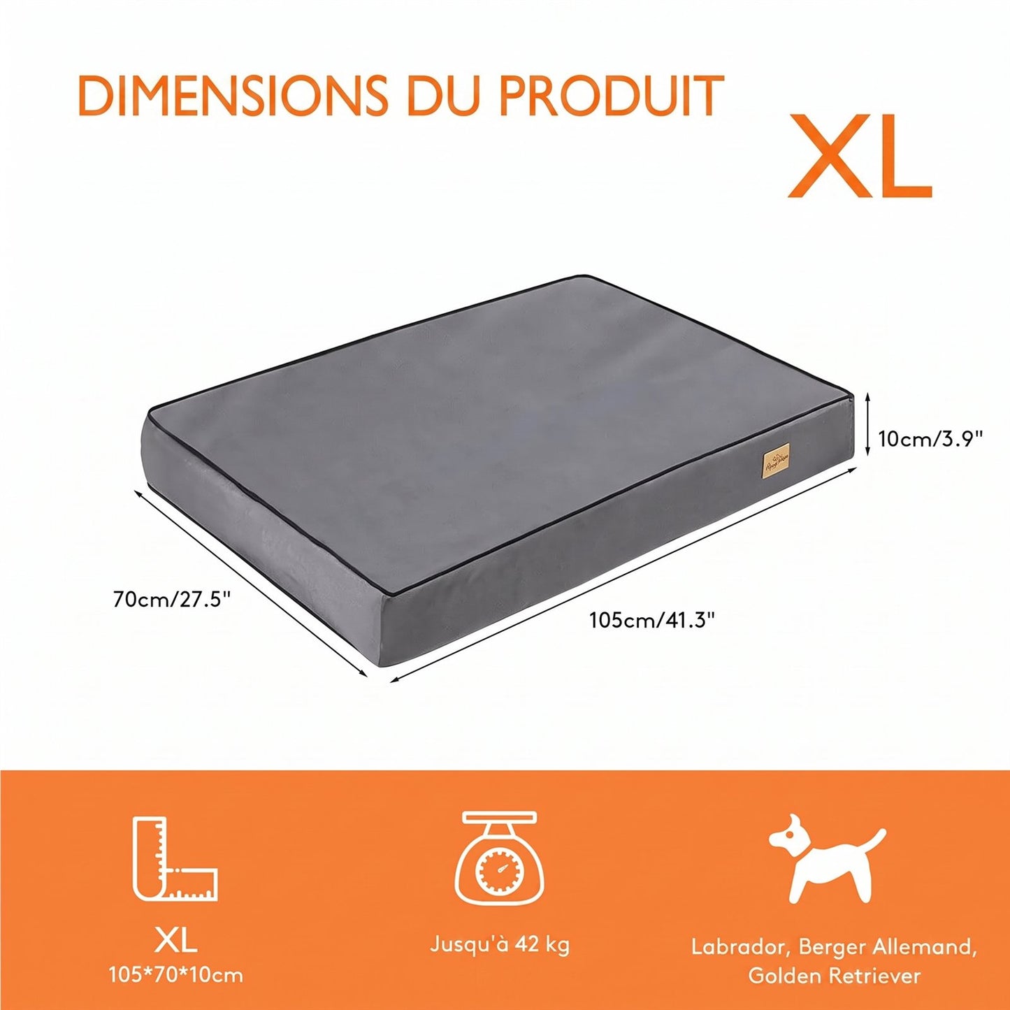 Matelas Orthopédique Imperméable — Plat et Antidérapant